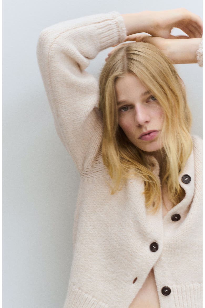 Crewneck Cardigan, Alternate, color, ECRU