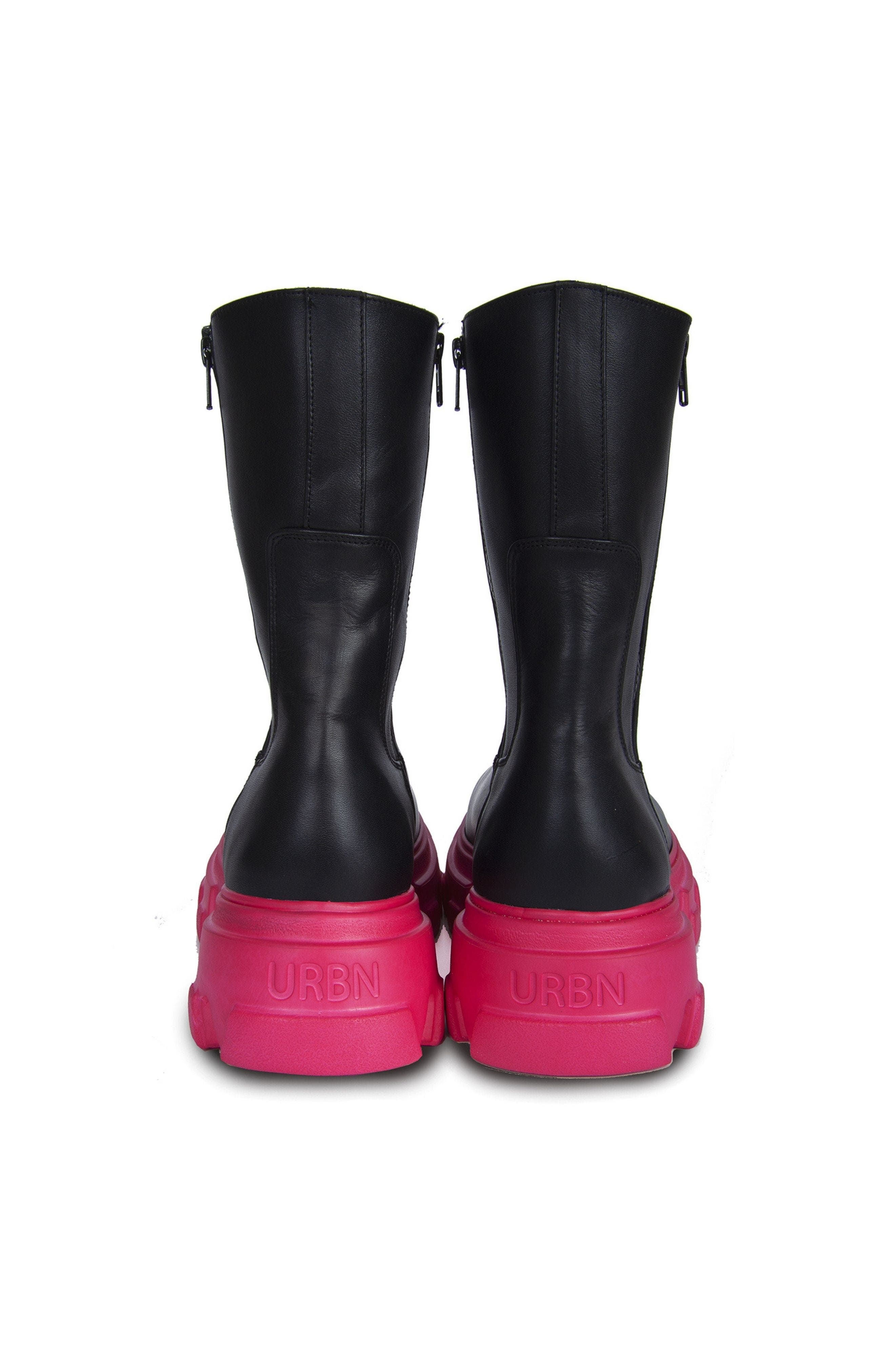 URBNKICKS Double Zipper Leather Boots Backstreet, Alternate, color, Black