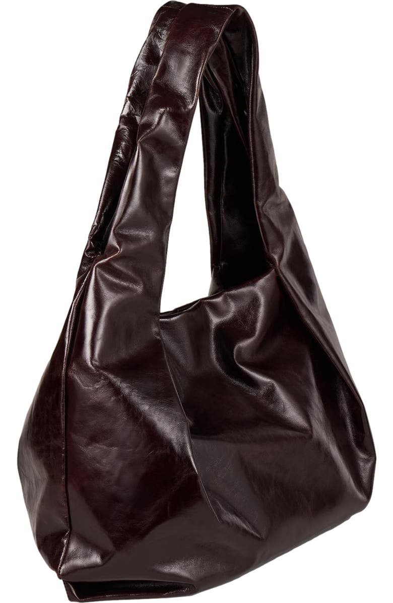 SANDRO Large shiny leather bag, Alternate, color,