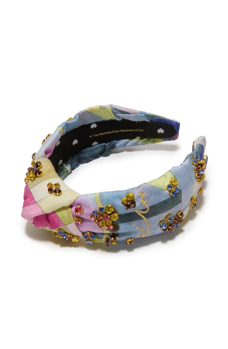Lele Sadoughi The Met X Lele Knotted Klee Embellished Headband, Main, color, Black Columns 999