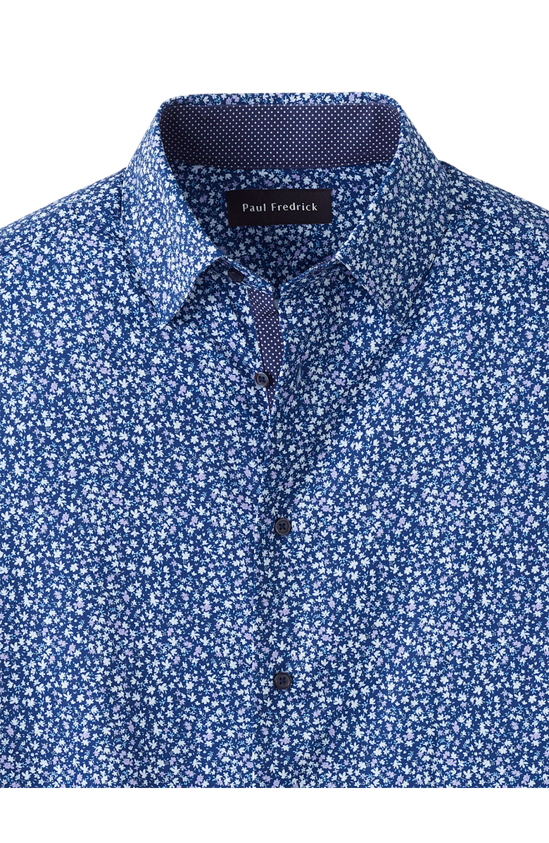 Paul Fredrick Performance Stretch Floral Casual Shirt, Alternate, color, Navy/Purple