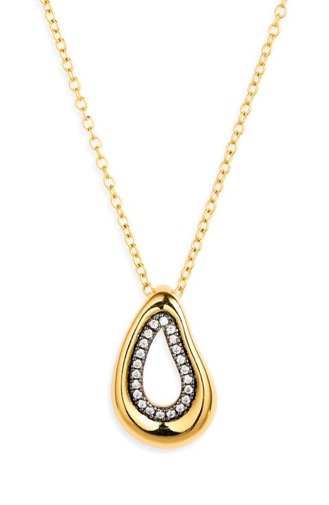 Teardrop Pavé Pendant Necklace