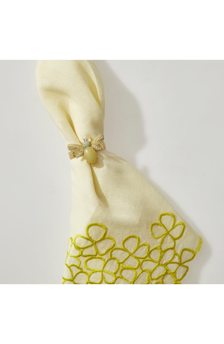 Joanna Buchanan Etched wing bug skinny napkin rings, set of four, Alternate, color, Yellow