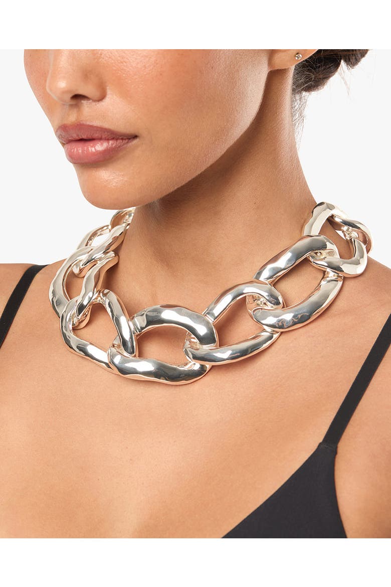 Chunky Chain Choker, Alternate, color, SILVER