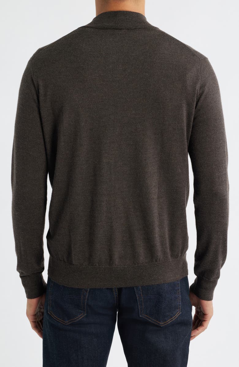 Peter Millar Autumn Crest Merino Wool Blend Quarter Zip Sweater, Alternate, color, French Press