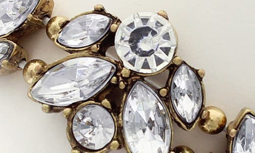 Olivia Welles Lynda Crystal Bracelet In Burnished Gold/clear
