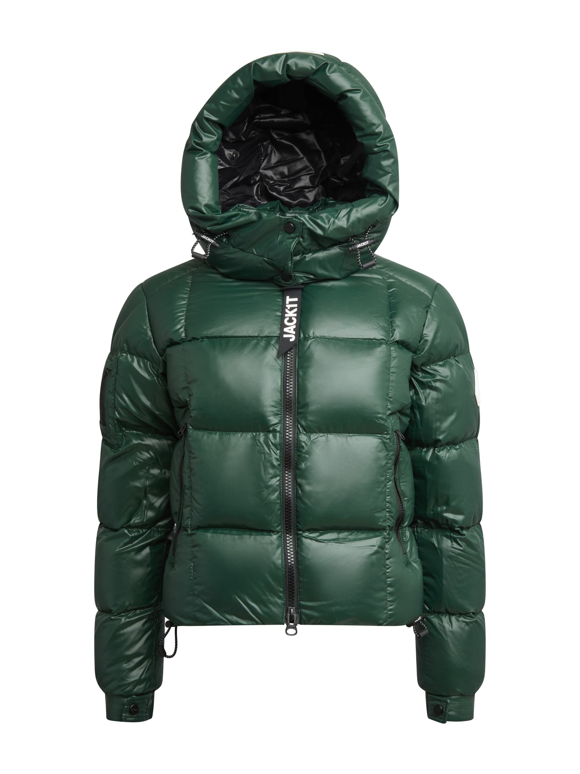 EZ Boxed Hooded Cropped Puffer Coat - image 4