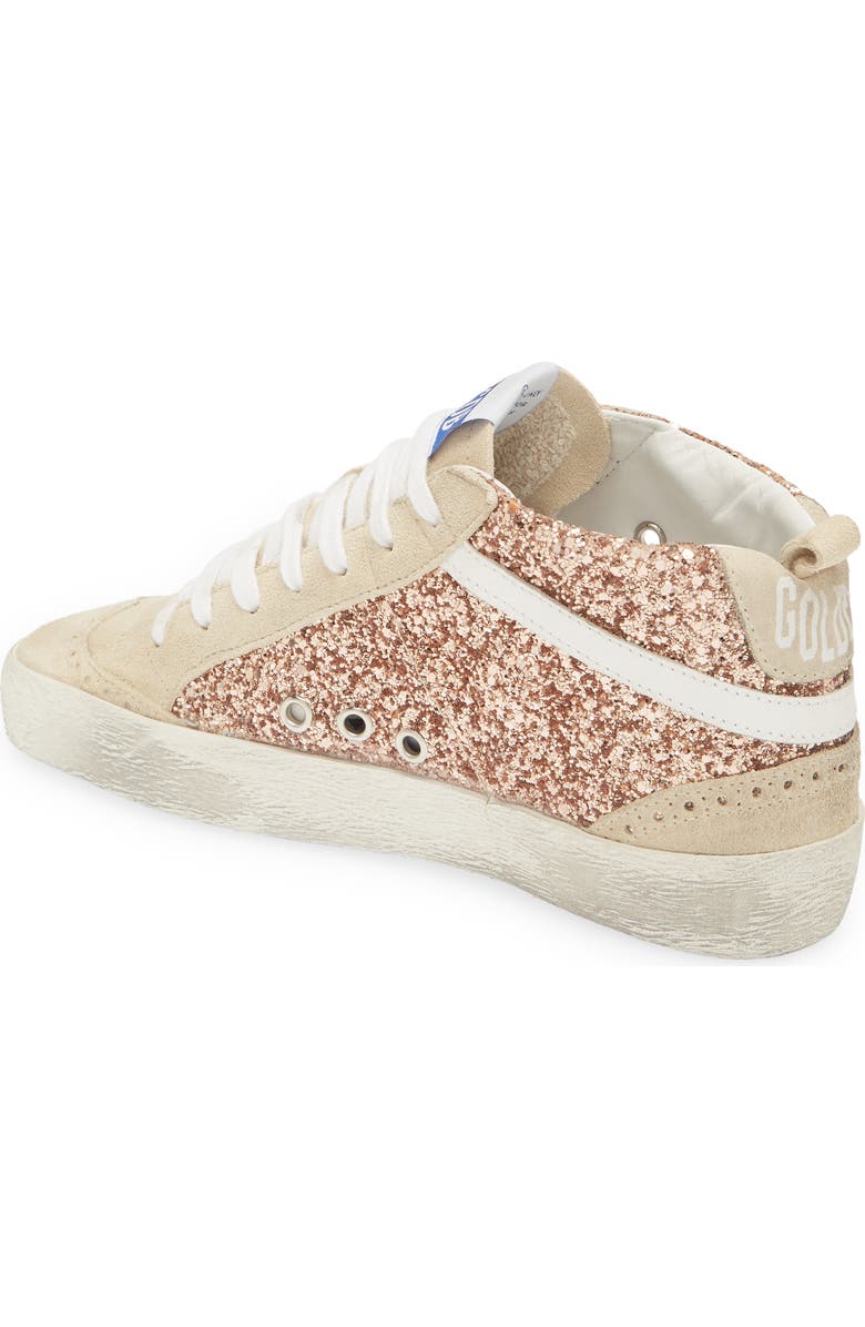 Golden Goose Mid Star Glitter Sneaker, Alternate, color, Peach/ Pearl/ White
