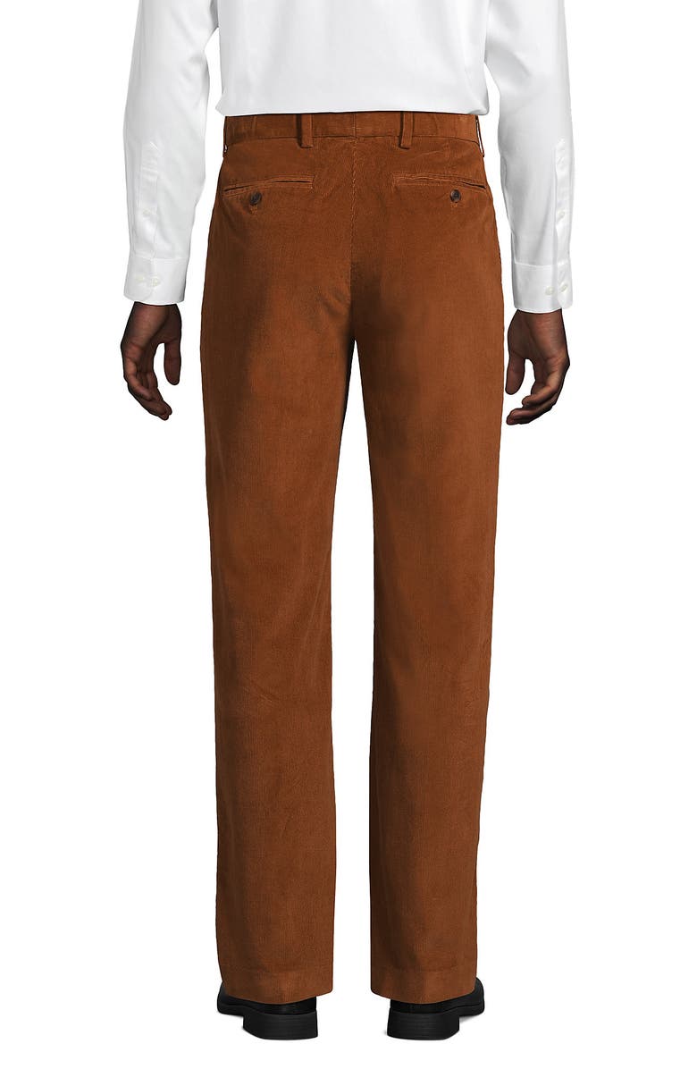 Lands' End Comfort Waist Stretch Fine Wale Corduroy Dress Pants, Alternate, color, Rich Ginger Brown