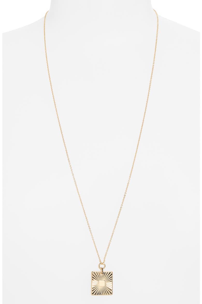 Fluted Pendant Necklace, Alternate, color, BLACK/ GOLD