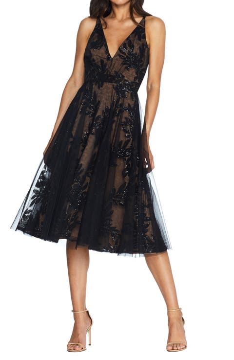 Courtney Sequin Lace Cocktail Dress