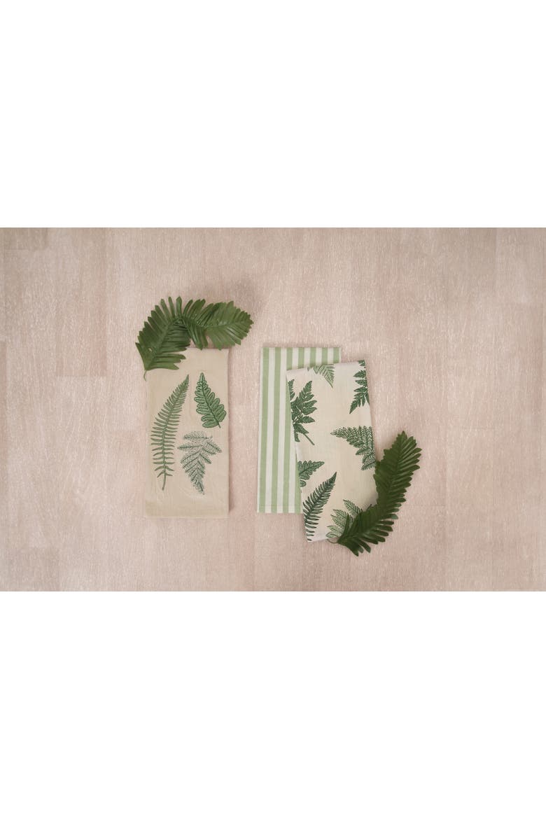 Botanical Forest 100% Cotton Graphic Print Set of 2 Handtowels, Alternate, color, Green