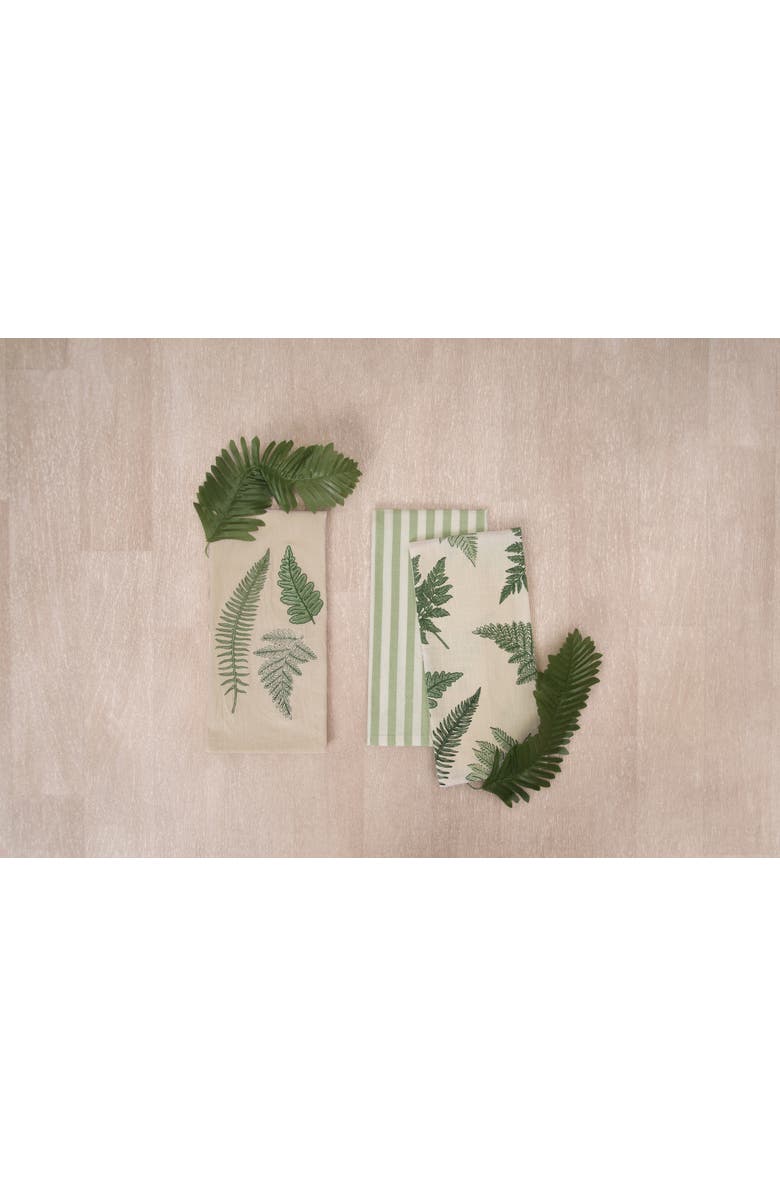 C&F Home Botanical Jacquard Woven Reversible Machine Washable Hemstitch Napkins Set of 6, Alternate, color, Green