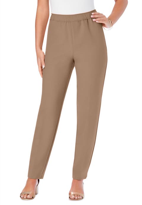 Petite Plus Size Classic Bend Over® Structured Straight Leg Pull-On Pant (Plus)