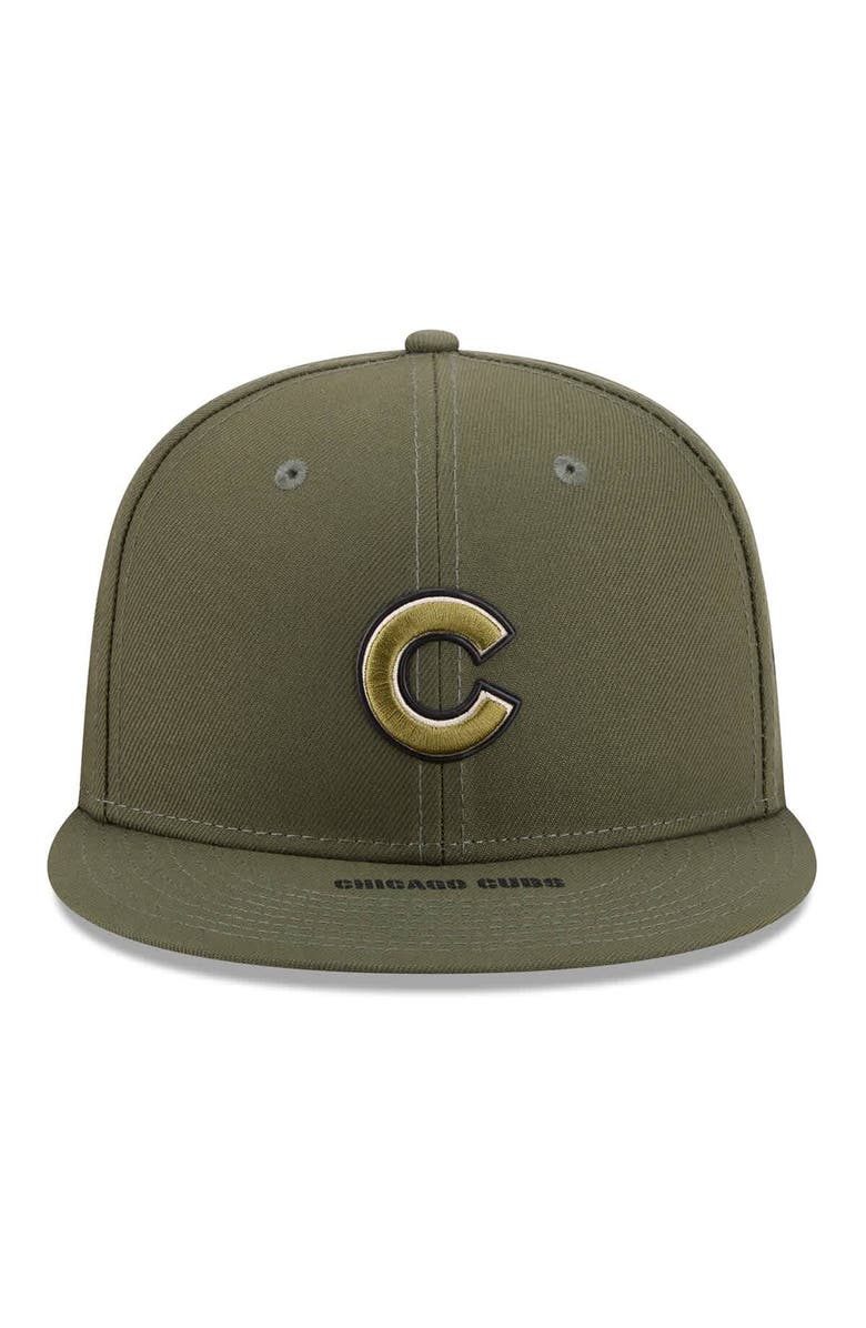 New Era Men's New Era Olive Chicago Cubs 2026 Armed Forces Day 9FIFTY Snapback Hat, Alternate, color, Olive