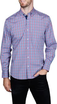 TailorByrd Check Print Performance Button Down Shirt