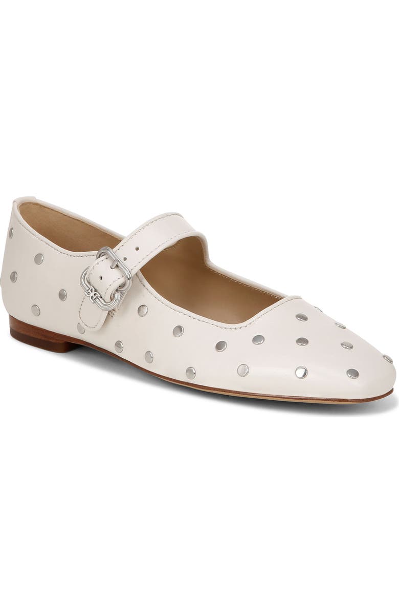 Sam Edelman Michaela Stud Mary Jane Flat, Main, color, White