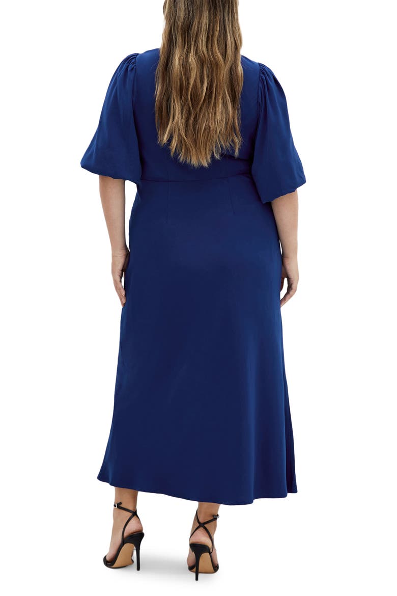 Ines Twist Front Puff Sleeve Maxi Dress, Alternate, color, DEEP OCEAN