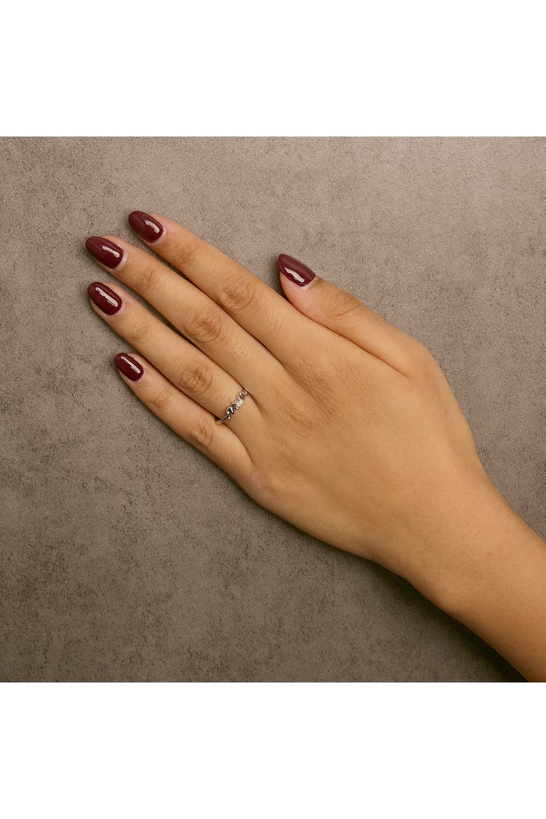 Silver Diamond Accent "MOM"  Ring, Alternate, color, White