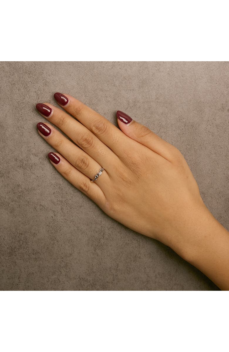 Haus of Brilliance Silver Diamond Accent "MOM" Ring, Alternate, color, White