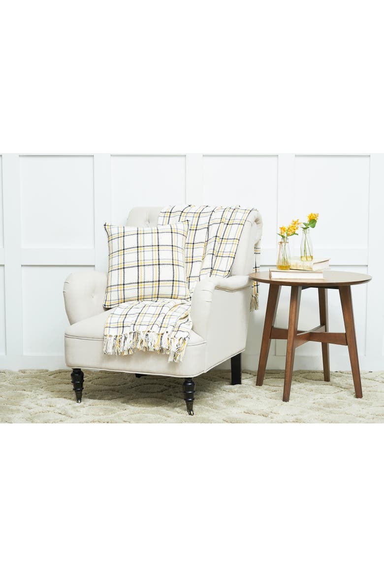 Honey Bee Plaid Throw, Alternate, color, Yellow