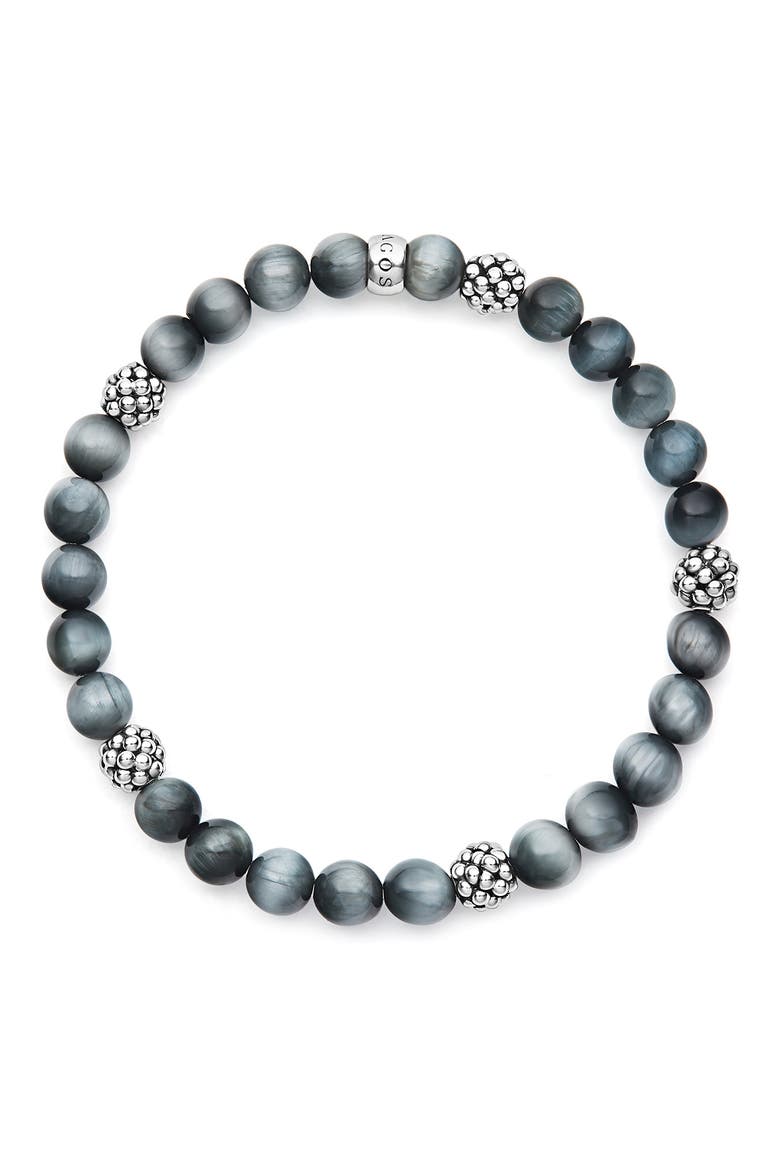 Signature Caviar Stone Beaded Stretch Bracelet (Nordstrom Exclusive), Alternate, color, EAGLE EYE
