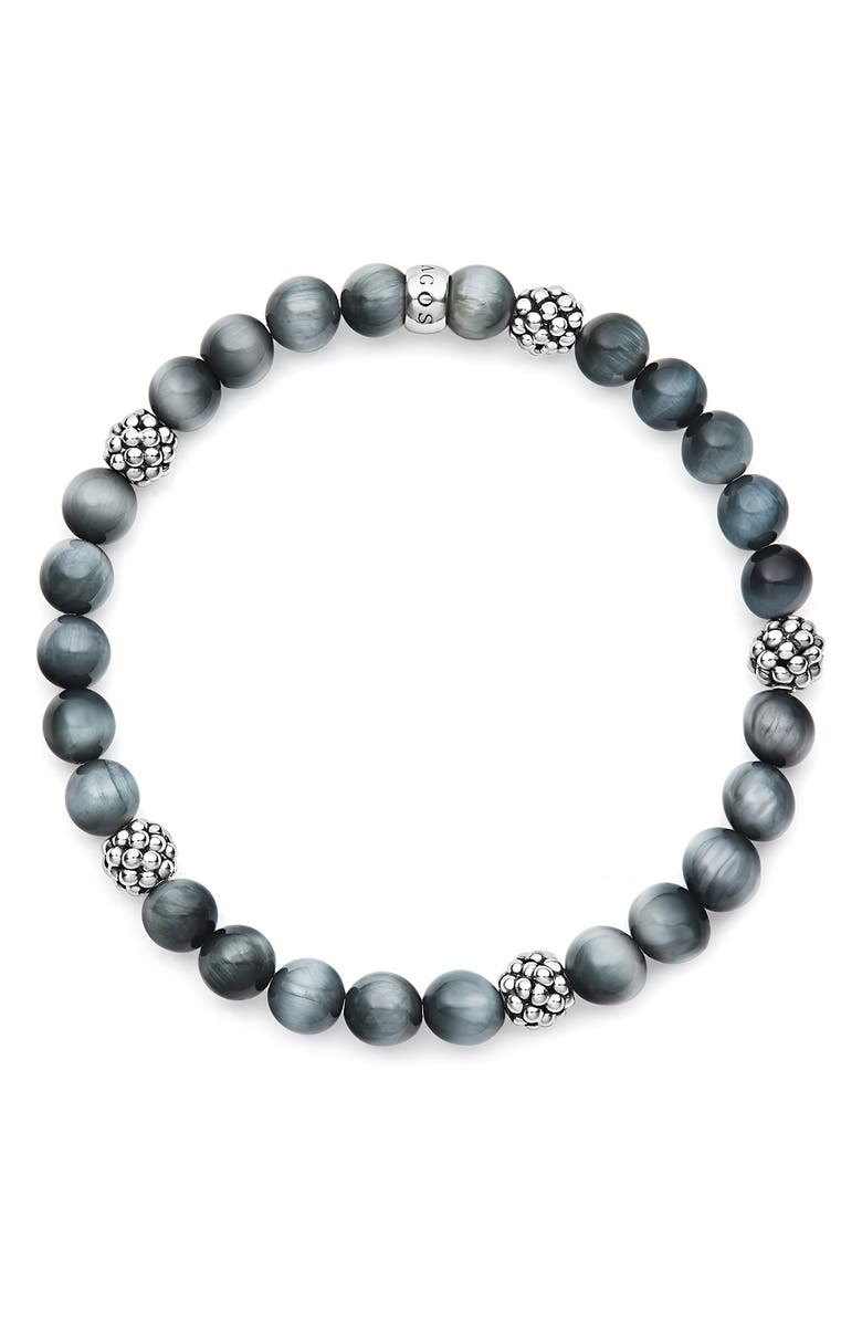 LAGOS Signature Caviar Stone Beaded Stretch Bracelet, Alternate, color,