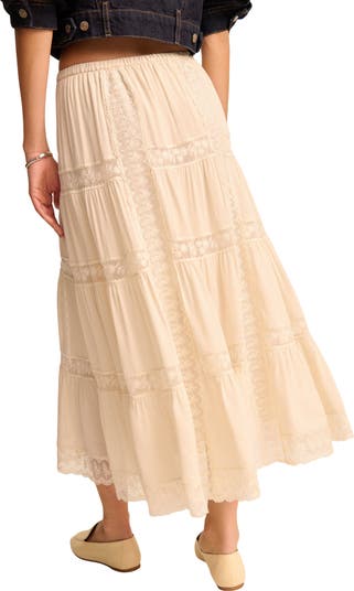 Maevie Lace Inset Tiered Skirt