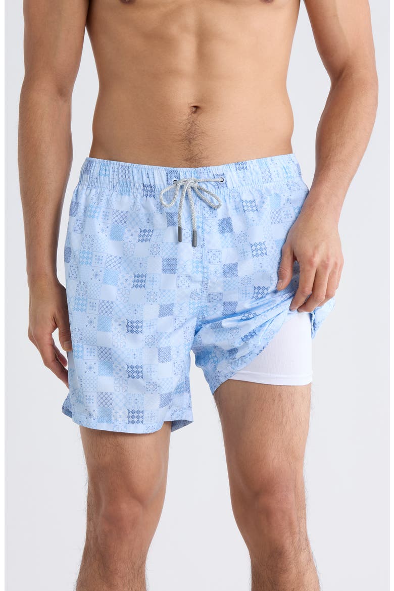 Ponji Volley Swim Shorts, Alternate, color, LIGHT BLUE