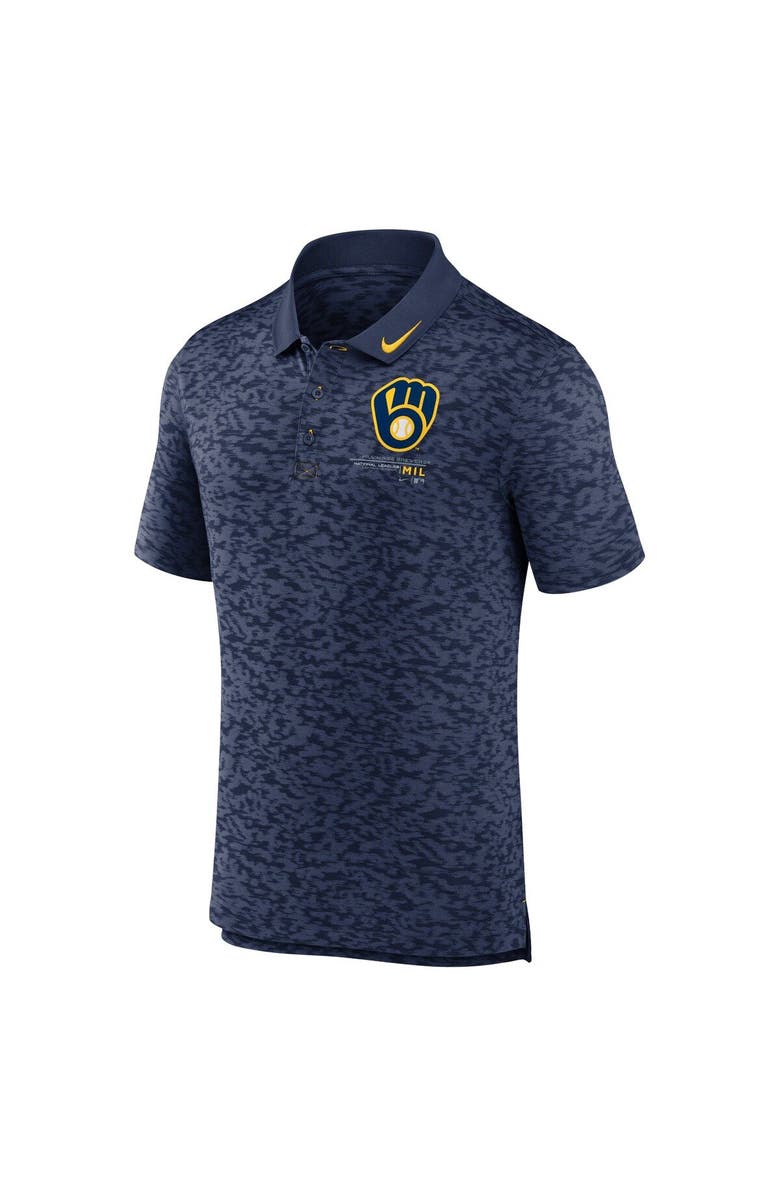 Nike Men's Nike Navy Milwaukee Brewers Next Level Performance Polo, Alternate, color, Navy