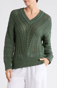Tommy Bahama Beachy Open Stitch Cotton Sweater