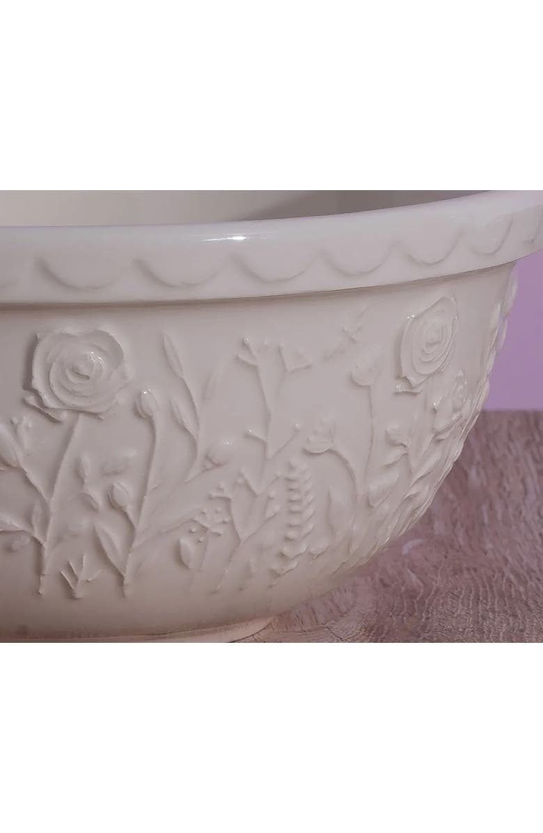 MASON CASH In The Meadow Rose Size 12 Mixing Bowl, 4.25 Quart, Cream, Alternate, color, Cream