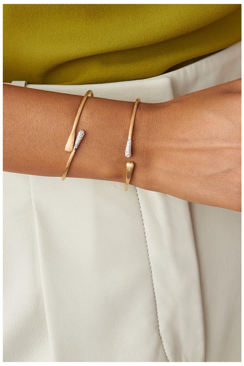 Lucia 18K Gold & Diamond Bypass Bracelet, Alternate, color, YELLOW/ WHITE GOLD