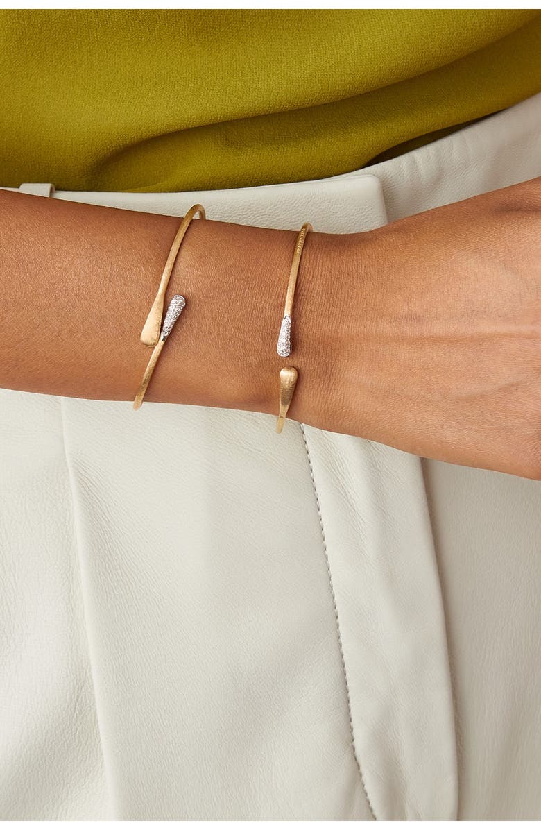 Marco Bicego Lucia 18K Gold & Diamond Bypass Bracelet, Alternate, color, Yellow/ White Gold