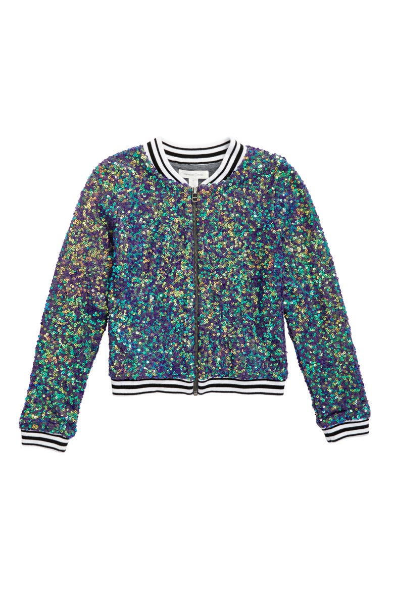 Sequin Bomber Jacket, Main, color, PURPLE IRIDESCENT