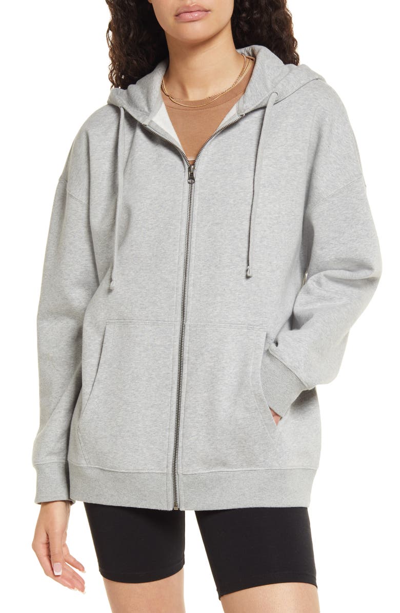 BP. Oversize Organic Cotton Blend Zip Hoodie, Alternate, color,