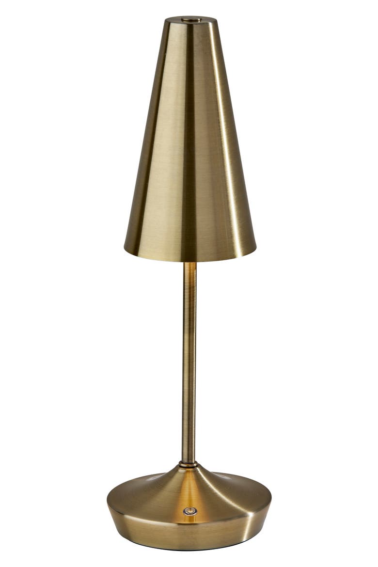 Flynn Cordless LED Table Lamp, Main, color, ANTIQUE BRASS