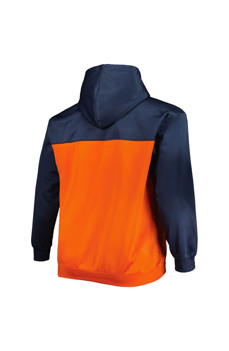 PROFILE Men's Navy/Orange Houston Astros Big & Tall Yoke Full-Zip Hoodie, Alternate, color, 