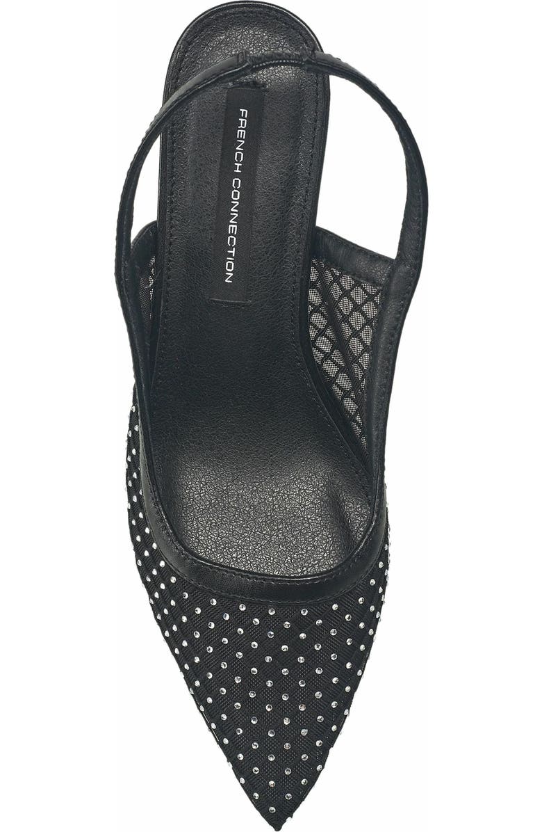 French Connection Elea Mesh And Stone Slingback, Alternate, color, Black