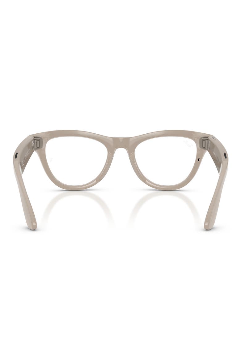 Meta Skyler Gen 2 52mm Cat Eye AI Sunglasses, Alternate, color, SHINY CHALKY GREY / TRANSITIONS SAPPHIRE