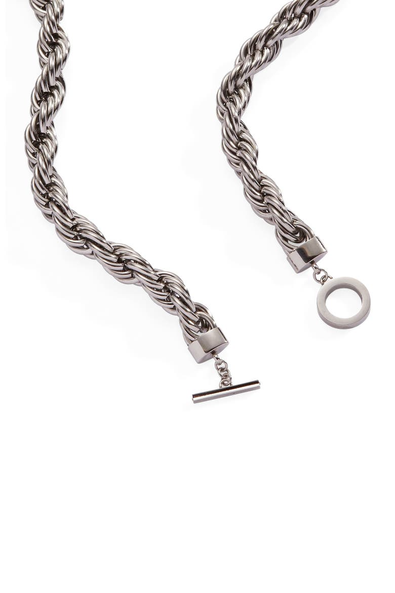 Large Rope Chain Toggle Necklace, Alternate, color, Silver