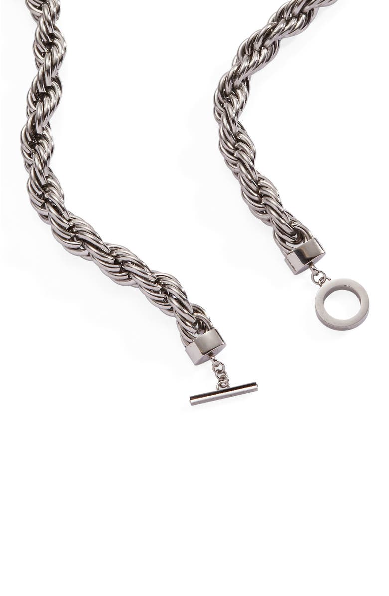 Alex and Ani Large Rope Chain Toggle Necklace, Alternate, color, Silver