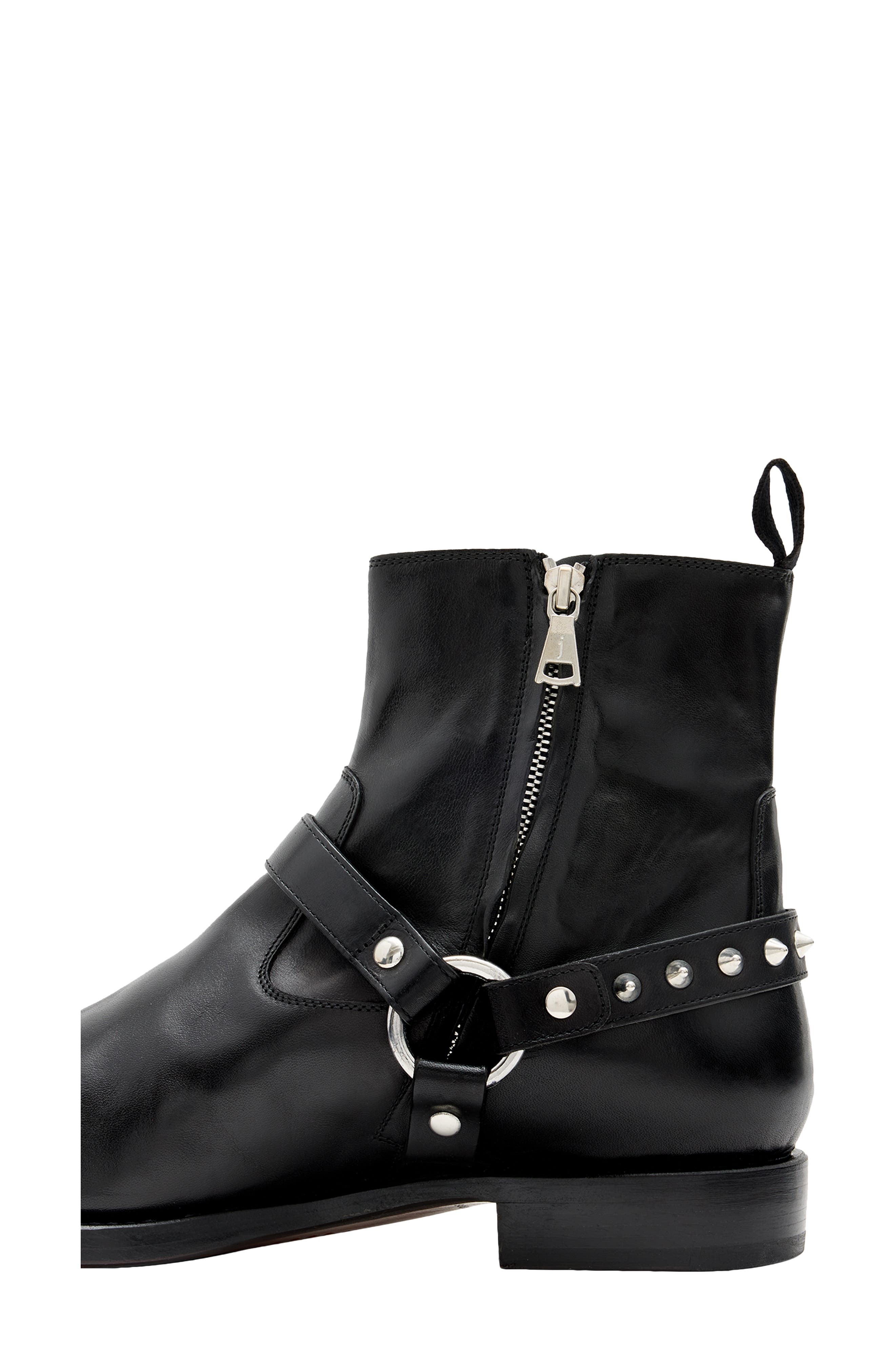 John Varvatos Regent Harness Spike Zip Boot, Alternate, color, 