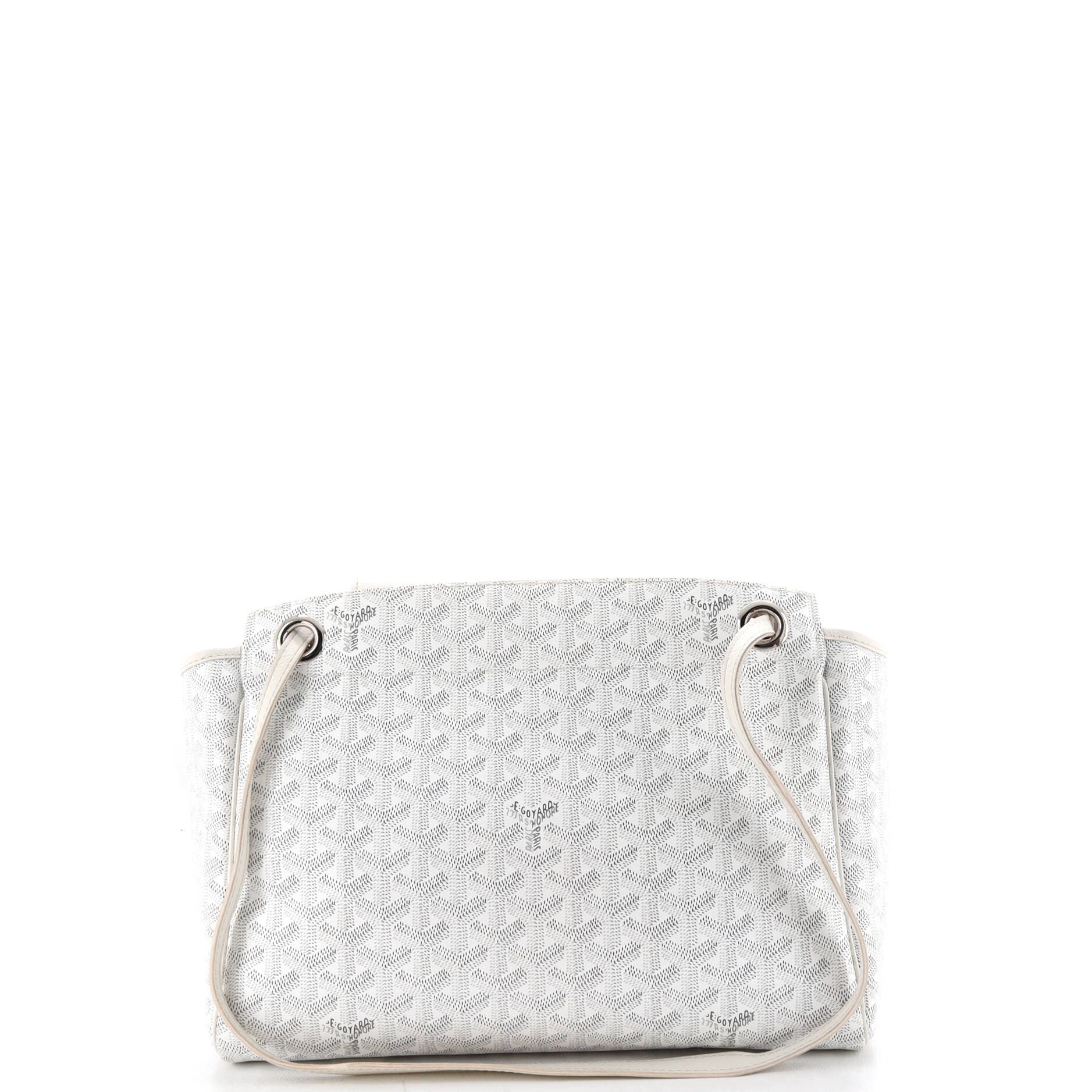 Pre-Owned Goyard Rouette Bag Coated Canvas PM, Alternate, color, White