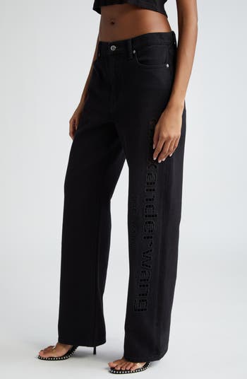 Alexander Wang EZ Slouch Cutout Logo Jeans | Nordstrom