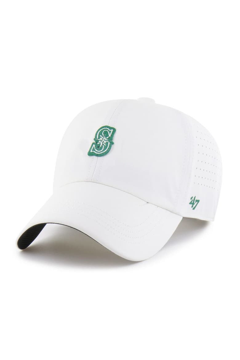 Men's '47 White Seattle Mariners Elevated Greens Clean Up Adjustable Hat, Alternate, color, White