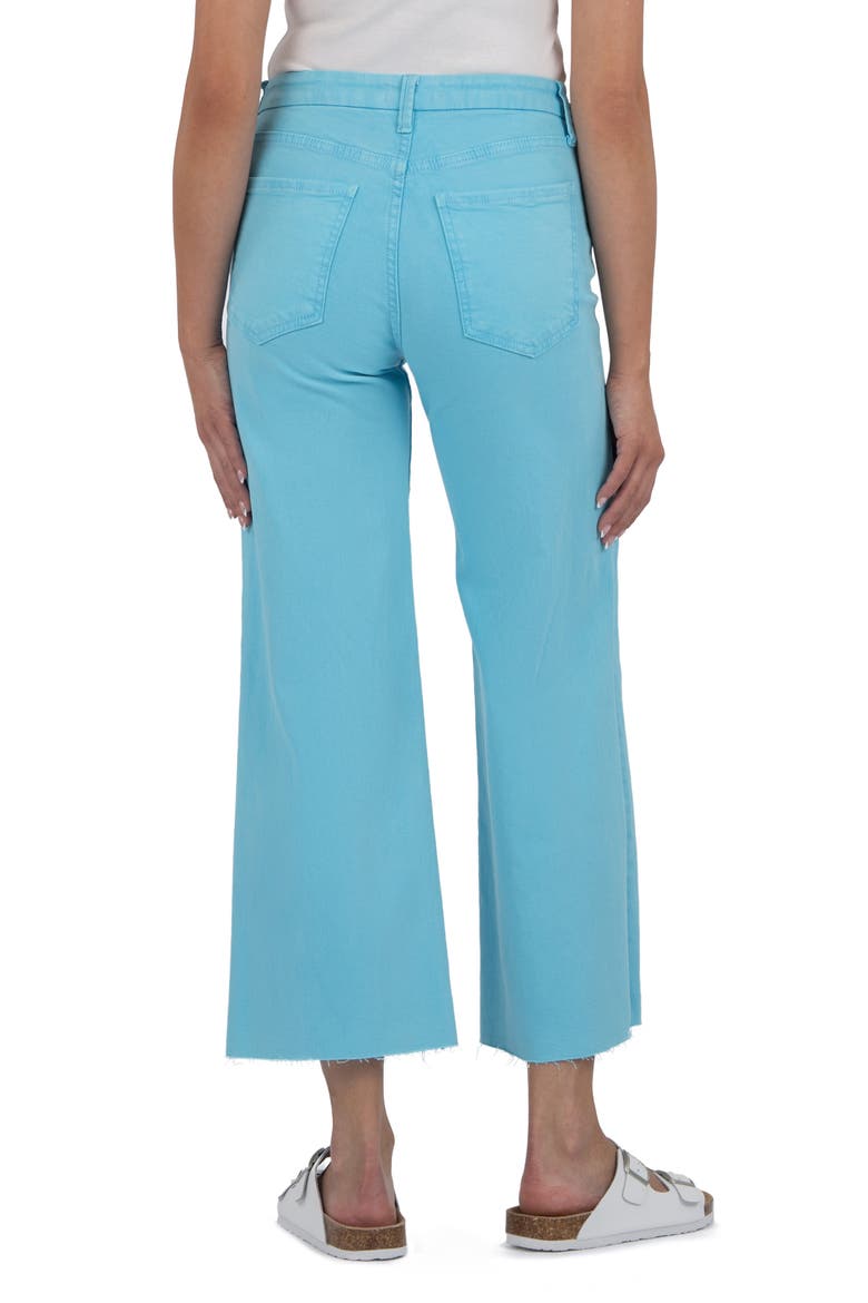 Meg Fab Ab Raw Hem High Waist Ankle Wide Leg Jeans, Alternate, color, CAPRI BLUE