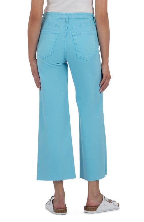 Kut From The Kloth Meg Fab Ab Raw Hem High Waist Ankle Wide Leg Jeans In Capri Blue