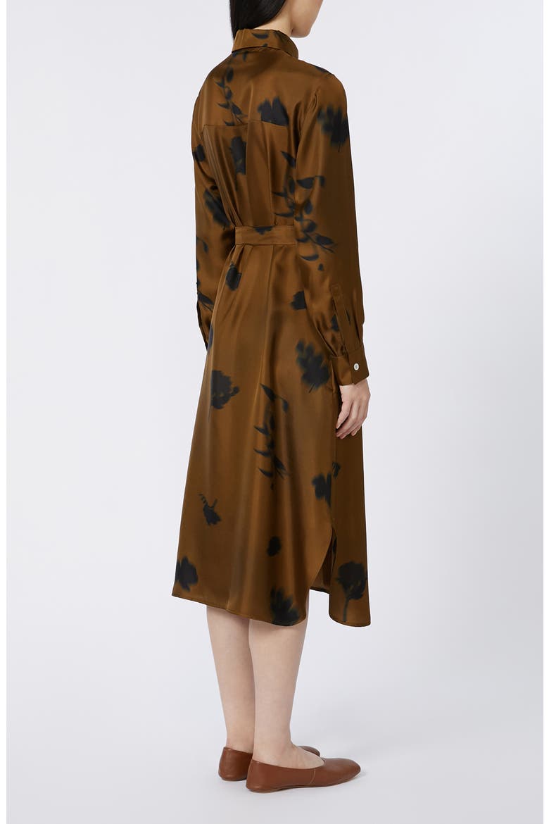 Jadi Print Tie Waist Silk Shirtdress, Alternate, color, OLIVE GREEN