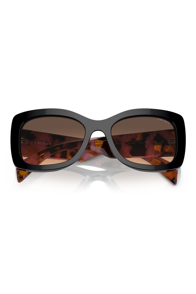 56mm Gradient Cat Eye Sunglasses, Alternate, color, DARK BROWN